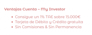 Ventajas cuenta corriente my investor