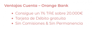 Ventajas cuenta Orange Bank